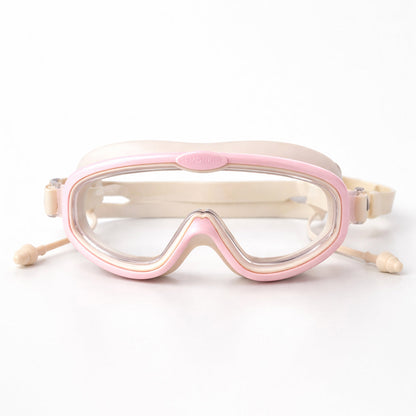 Pink White 2 Border Anti-Fog UV Protection Leakproof Design Swim Goggles for Kids, 4Years - 10Years - Little Surprise Box