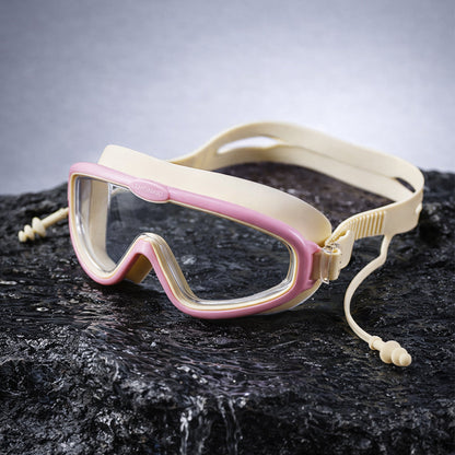 Pink White 2 Border Anti-Fog UV Protection Leakproof Design Swim Goggles for Kids, 4Years - 10Years - Little Surprise Box