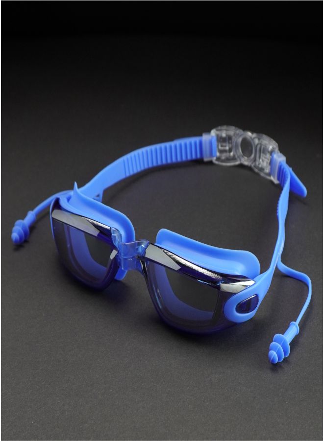All Blue Eyelid Style Anti-Fog UV Protection Leakproof design Swim Goggles for Kids 10Years and above - Little Surprise Box