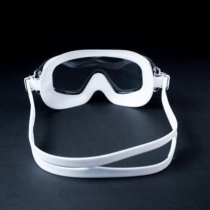 Black & White 3 dash Glass panel styled Anti-Fog UV Protection Leakproof design Swim Goggles for 12 Years + & Adults -