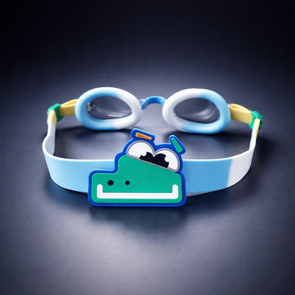 Blue & Green Croc Face, Anti-Fog UV Protection Leakproof Design Swim Goggles for Kids, 5Years - 10Years - Little Surprise Box