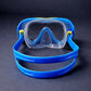 Snorkelling Scuba Diving Mask, Blue Neon Green Anti-Fog underwater snorkelling Goggles for Kids & Adults, 10Years and above