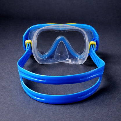 Snorkelling Scuba Diving Mask, Blue Neon Green Anti-Fog underwater snorkelling Goggles for Kids & Adults, 10Years and above