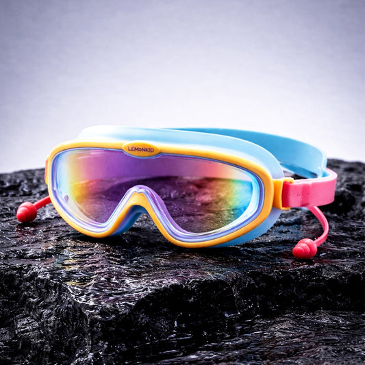 Blue, Orange & Red Anti-Fog UV Protection Leakproof Swim Goggles for Kids, 4–10 Years - Little Surprise Box
