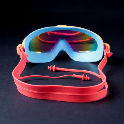Blue, Orange & Red Anti-Fog UV Protection Leakproof Swim Goggles for Kids, 4–10 Years - Little Surprise Box