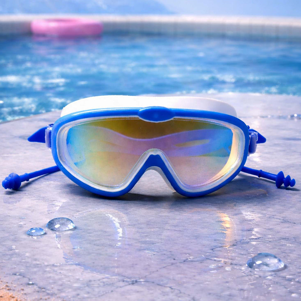 Blue & White Anti-Fog UV Protection Leakproof Swim Goggles for Kids, 7–15 Years - Little Surprise Box