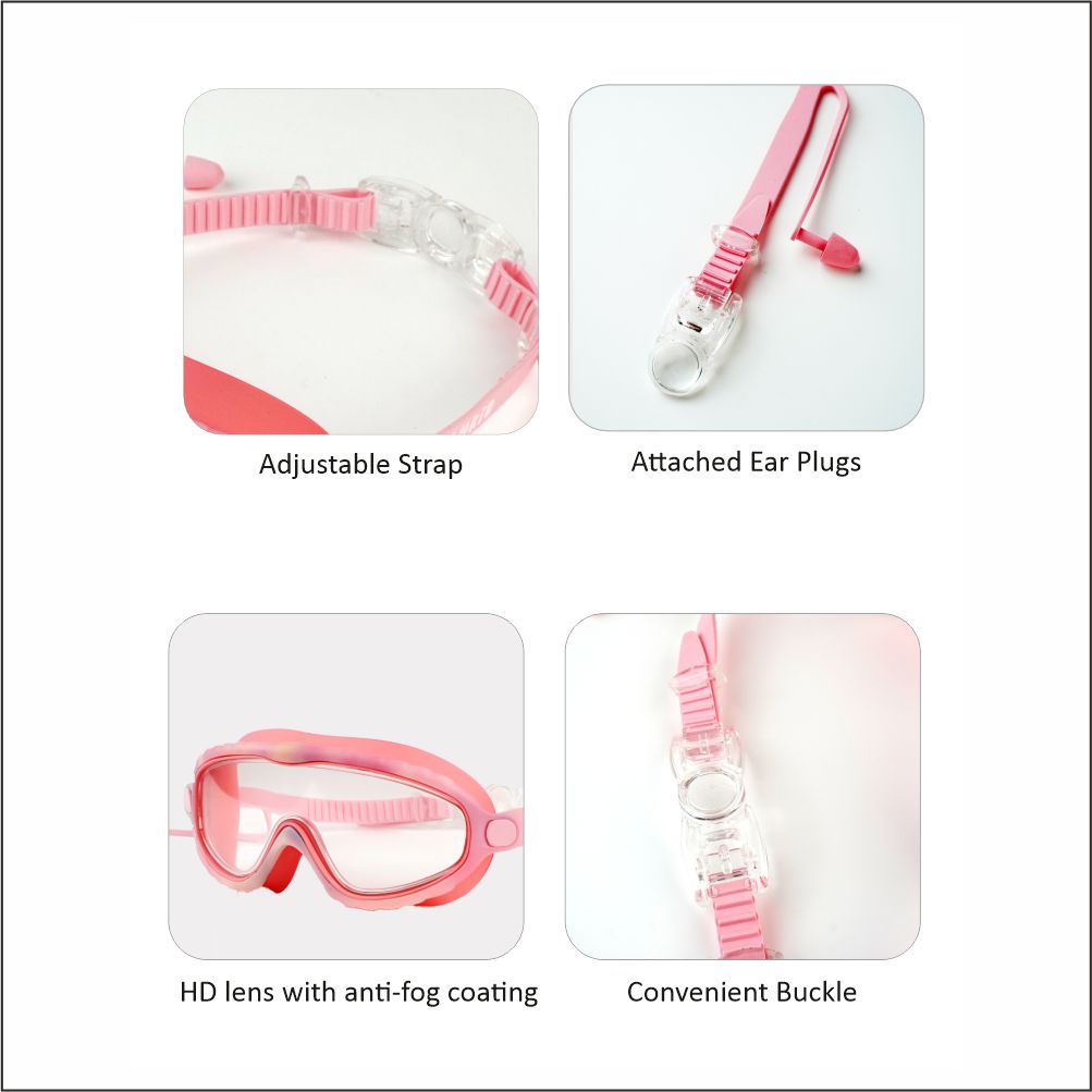 Light Pink Bubble Anti-Fog UV Protection Leakproof Design Swim Goggles for Kids,4Years - 10Years - Little Surprise Box