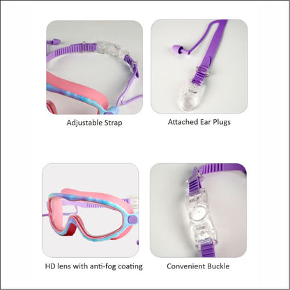 Pink & Blue Bubble Anti-Fog UV Protection Leakproof Design Swim Goggles for Kids, 4Years - 10Years - Little Surprise Box