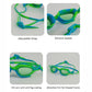 Fluoroscent Green & Blue Fishtail Designed Frame, Anti-Fog UV Protection Leakproof Design Swim Goggles for Kids, 3 years -