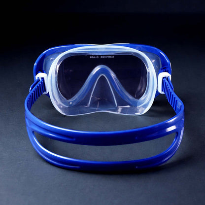Snorkelling Scuba Diving Mask, Navy Blue Anti-Fog Snorkelling-Style Swim Goggles for Kids & Adults, 10Years and above -