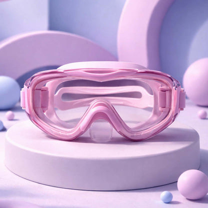 Pink 3dash Glass panel styled Anti-Fog UV Protection Leakproof design Swim Goggles for 12 years + & Adults - Little