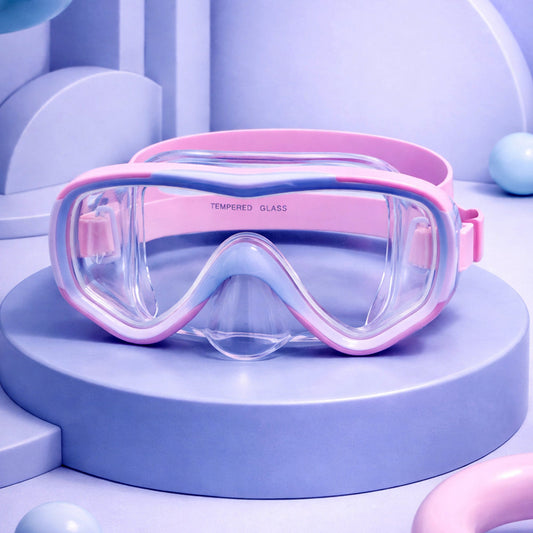 Snorkelling Scuba Diving Mask Pink Blue Anti-Fog underwater snorkelling Goggles for Kids & Adults, 10Years and above -