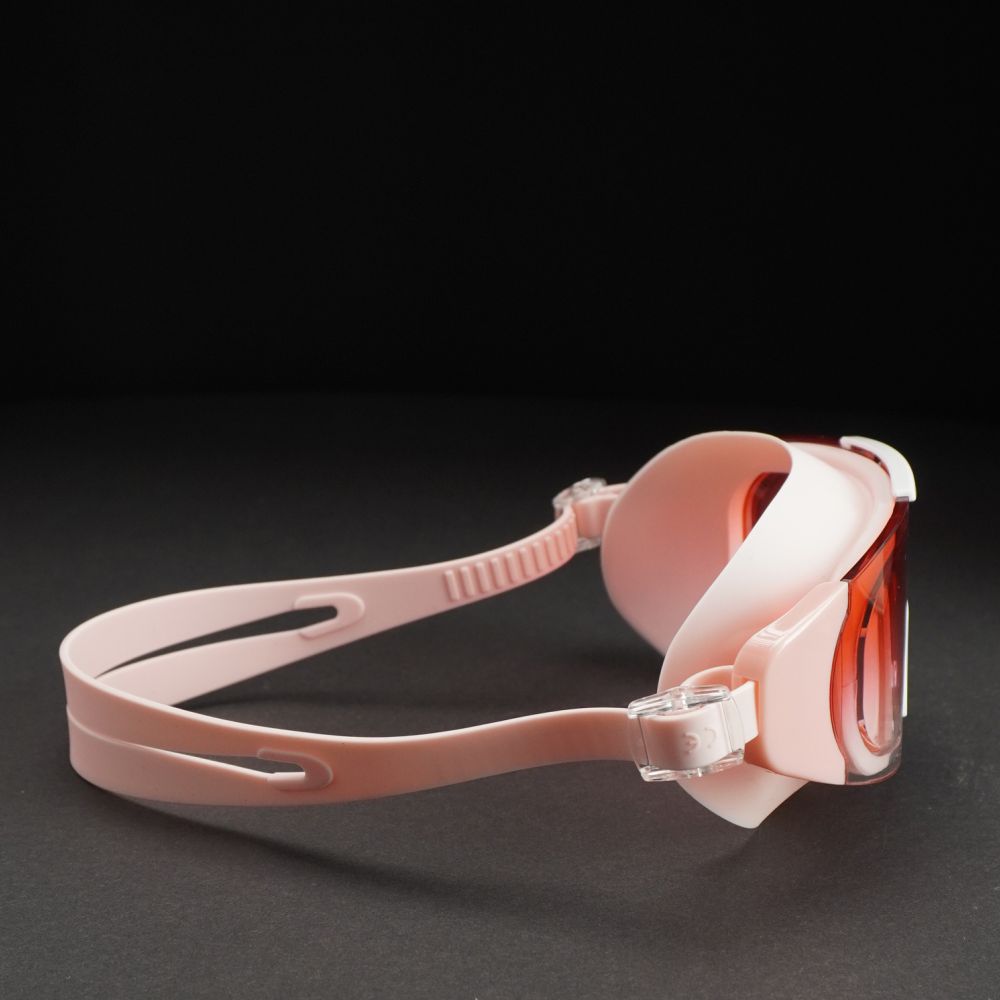 Pink with Coral Full Glass panel styled Anti-Fog UV Protection Leakproof design Swim Goggles for Adults - Little Surprise Box