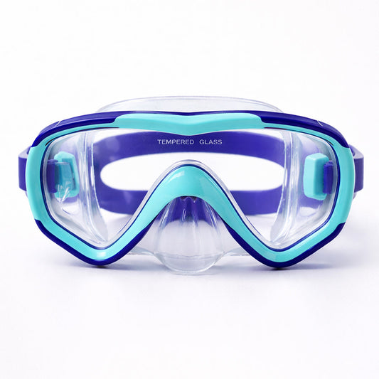Snorkelling Scuba Diving Mask, Purple Blue Anti-Fog Snorkelling-Style Swim Goggles for Kids, for Kids & Adults, 10Years and