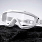 White 3 dash Glass panel styled Anti-Fog UV Protection Leakproof design Swim Goggles for 12 Years + & Adults - Little