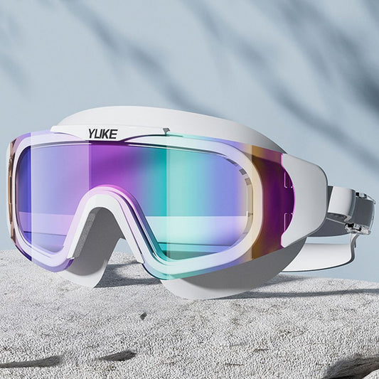 White with Multi Full Glass panel styled Anti-Fog UV Protection Leakproof design Swim Goggles for Adults - Little Surprise