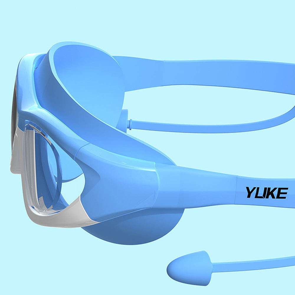 Blue Bordered White Anti-Fog UV Protection Leakproof Design Swim Goggles for Kids, 5Years - 10Years - Little Surprise Box