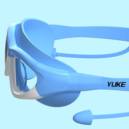 Blue Bordered White Anti-Fog UV Protection Leakproof Design Swim Goggles for Kids, 5Years - 10Years - Little Surprise Box
