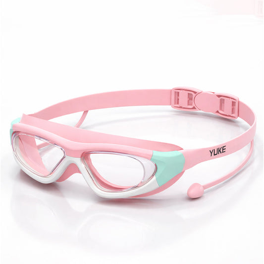Pink Mint white border, Anti-Fog UV Protection Leakproof Design Swim Goggles for Kids, 5Years - 10Years - Little Surprise Box