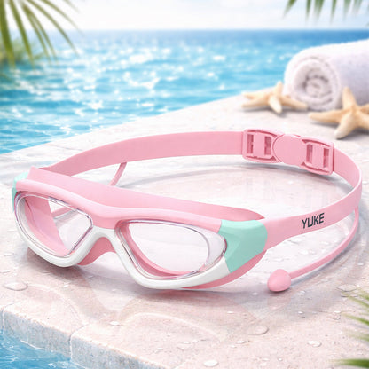 Pink Mint white border, Anti-Fog UV Protection Leakproof Design Swim Goggles for Kids, 5Years - 10Years - Little Surprise Box