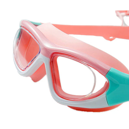 Pink Mint white border, Anti-Fog UV Protection Leakproof Design Swim Goggles for Kids, 5Years - 10Years - Little Surprise Box