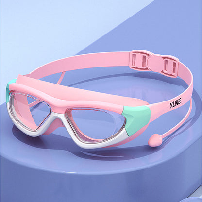 Pink Mint white border, Anti-Fog UV Protection Leakproof Design Swim Goggles for Kids, 5Years - 10Years - Little Surprise Box