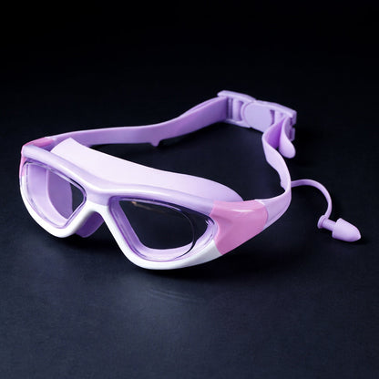White Bordered Purple Anti-Fog UV Protection Leakproof Design Swim Goggles for Kids, 5Years - 10Years - Little Surprise Box