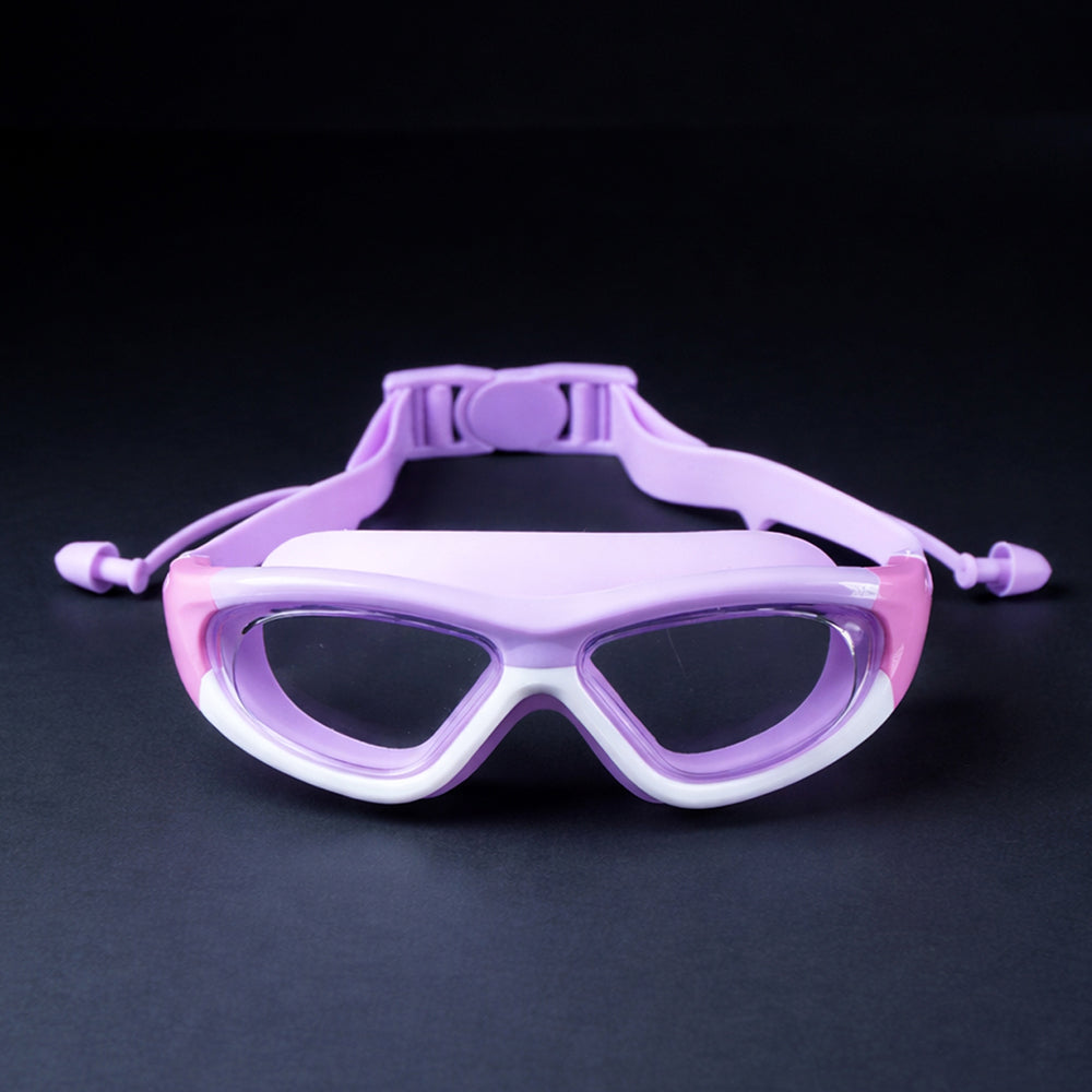 White Bordered Purple Anti-Fog UV Protection Leakproof Design Swim Goggles for Kids, 5Years - 10Years - Little Surprise Box