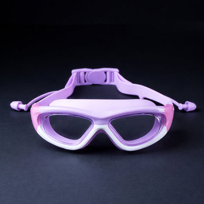 White Bordered Purple Anti-Fog UV Protection Leakproof Design Swim Goggles for Kids, 5Years - 10Years - Little Surprise Box