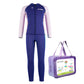 Dive 2-Piece Navy & Purple Front-Zip Jacket with Full Length Pants, 2.5mm Neoprene Kids Swimsuit with Free Washbag - Little