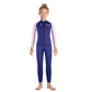 Dive 2-Piece Navy & Purple Front-Zip Jacket with Full Length Pants, 2.5mm Neoprene Kids Swimsuit with Free Washbag - Little