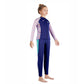 Dive 2-Piece Navy & Purple Front-Zip Jacket with Full Length Pants, 2.5mm Neoprene Kids Swimsuit with Free Washbag - Little