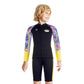 Dive 2-Piece set Black & Yellow Stamps Front-Zip Jacket Printed with Knee Length Shorts, 2.5mm Neoprene Kids Swimsuit with
