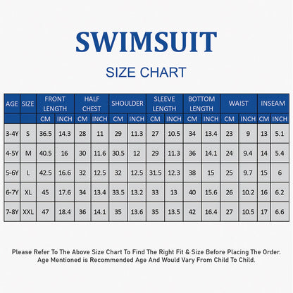 Dive 2-Piece set, Cobalt & Red Stamps Front-Zip Jacket with Knee Length Shorts, 2.5mm Neoprene Kids Swimsuit with Free