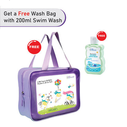 2 Pcs 4 Fishes Blue & Yellow T-shirt & Shorts Set, Toddlers & Kids Swimwear with Free Wash Bag & Free Swim Detergent -