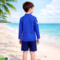 2 Pcs Anchor Fish, T-shirt & Shorts Set, Toddlers & Kids Swimwear with Free Wash Bag & Free Swim Detergent - Little