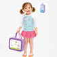 2 Pcs Pink Flamingo Top & Skort Set, Toddlers & Kids Swimwear with Free Wash Bag & Free Swim Detergent - Little Surprise Box