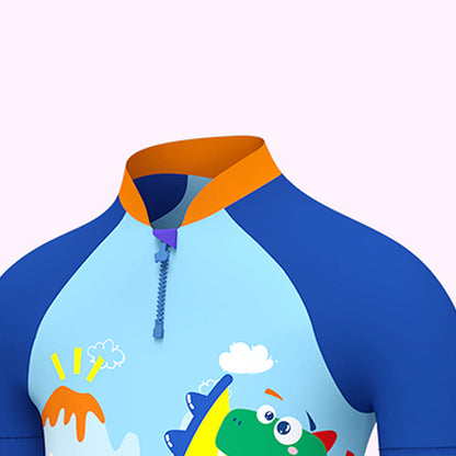 3d Tail Blue Surfing Dino Kids Swimwear with matching Swim Cap & Free Washbag - Little Surprise Box