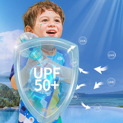 3d Tail Blue Surfing Dino Kids Swimwear with matching Swim Cap & Free Washbag - Little Surprise Box