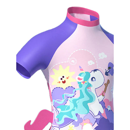 3d Tail Purple Mermaid Unicorn Frock style Kids Swimwear UPF 50+ with matching Swim Cap & Free Washbag - Little Surprise Box