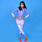 3 pcs Purple ThunderBolt Matching Top,leggings & Jacket style Swimwear set for Pre Teens & Teens with Free Washbag - Little