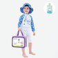Blue Daddy Dino, Toddlers & Kids Swimwear with matching Hat, Free Wash Bag & Free Swim Detergent - Little Surprise Box