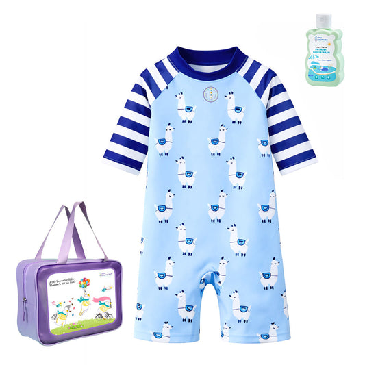 Blue Lhama, Toddlers & Kids Swimwear with Free Wash Bag & Free Swim Detergent - Little Surprise Box