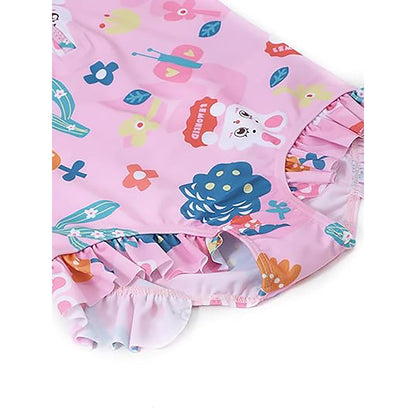 Pink Bunny Kids Swimwear UPF 50+ with matching Swim Cap & Free Washbag - Little Surprise Box