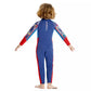 Dive Full Length, Cobalt & Red Stamp Printed Full Length 2.5mm Neoprene Kids Swimsuit with Free Washbag - Little Surprise Box