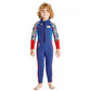 Dive Full Length, Cobalt & Red Stamp Printed Full Length 2.5mm Neoprene Kids Swimsuit with Free Washbag - Little Surprise Box