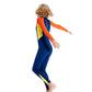 Full Length Dive Navy & Orange Printed Kids Swimwear In Upf 50+ Fabric with Free Washbag - Little Surprise Box