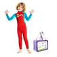 Full Length Dive Red & Teal Green Printed Kids Swimwear In Upf 50+ Fabric with Free Washbag - Little Surprise Box