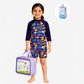 Fish Sea Print Toddlers & Kids Swimwear with Free Wash Bag & Free Swim Detergent - Little Surprise Box