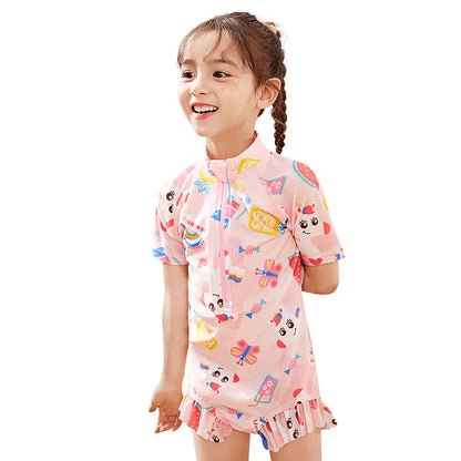 Pink Fruits and Rainbow Kids Swimwear UPF 50+ with matching Swim Cap & Free Washbag - Little Surprise Box